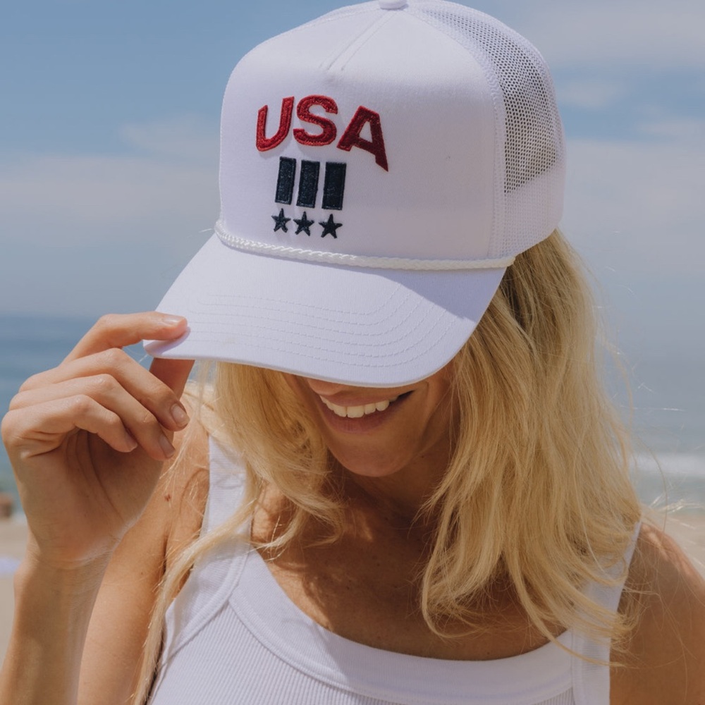 White USA Trucker Hat Daily Drills